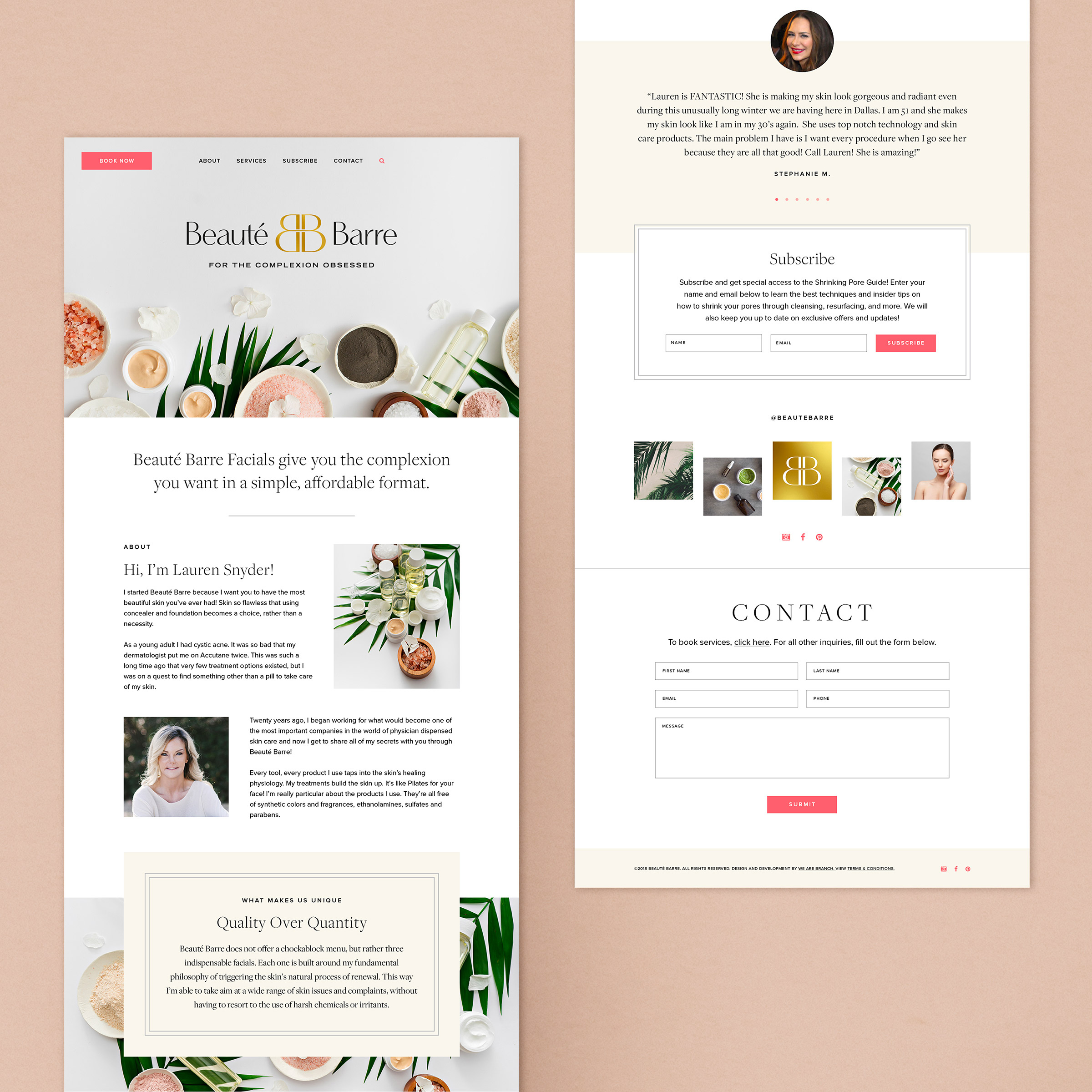 We Are Branch | Beauté Barre Skincare Studio — Branding, Collateral and Web